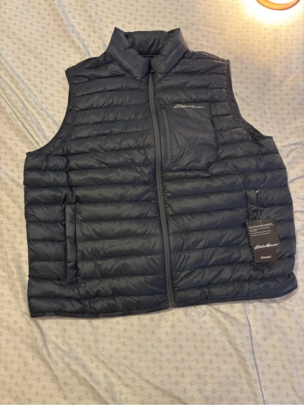 Eddie Bauer Navy Quilted Down Puffer Vest